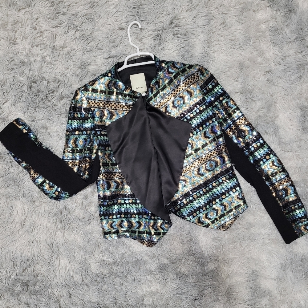 Anthropologie “elevenses” Glam Sequin Open Blazer, Size S, Brand New - Picture 2 of 5